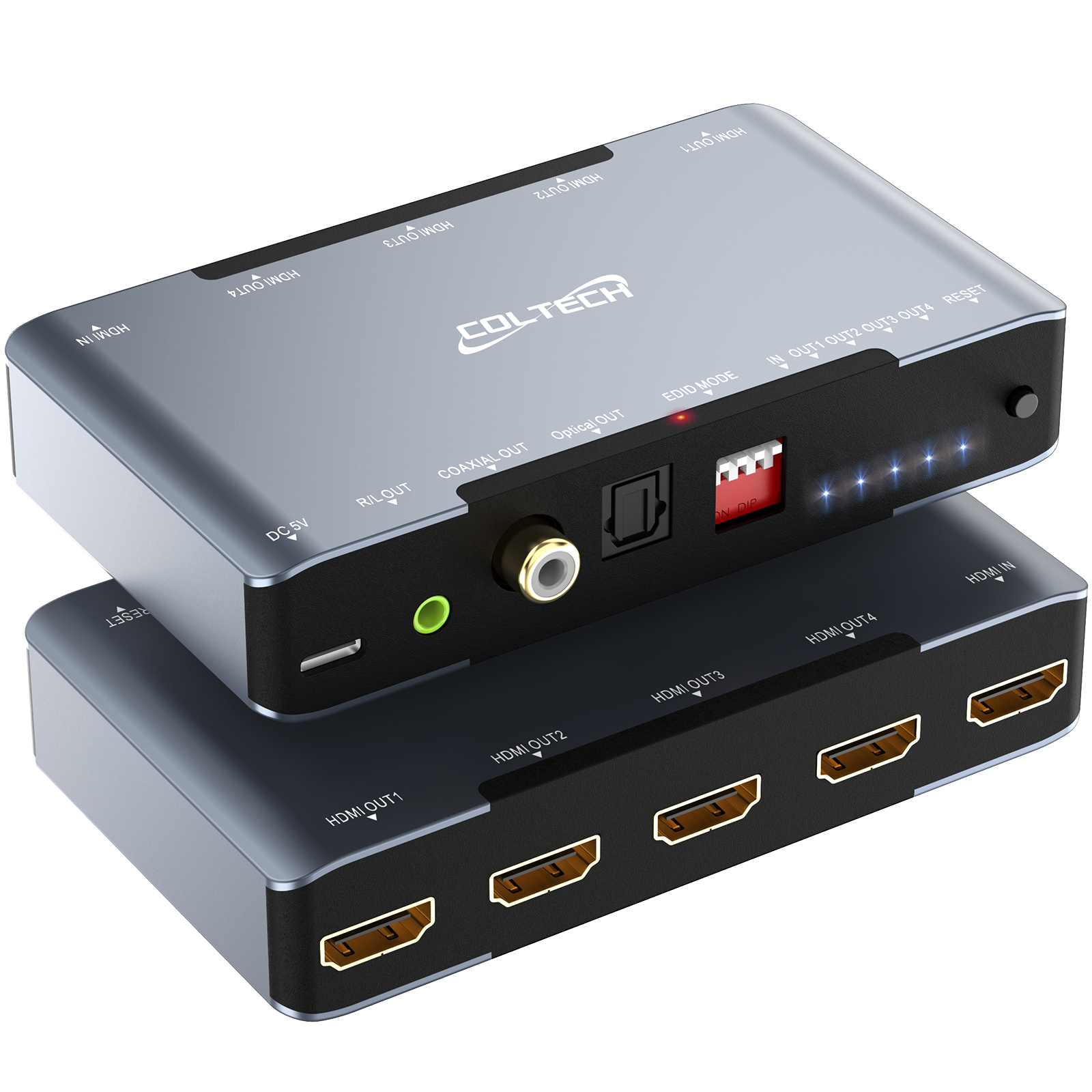 HDMI 2.1 8K@60Hz Splitter 1 in 4 out with EDID+ Audio